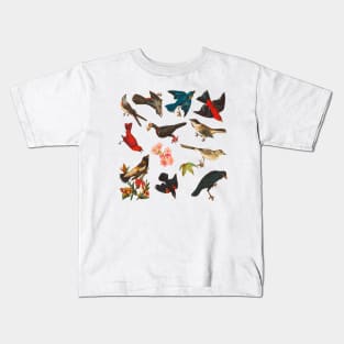 Vintage Birds Pattern Kids T-Shirt